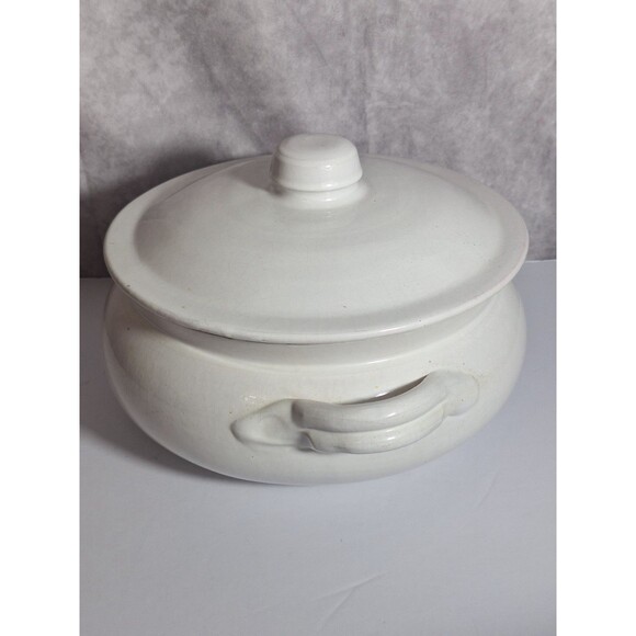 Terrecotte Lotti Handmade In Italy Terracotta Serving Bowl with Lid White EUC - Picture 4 of 10